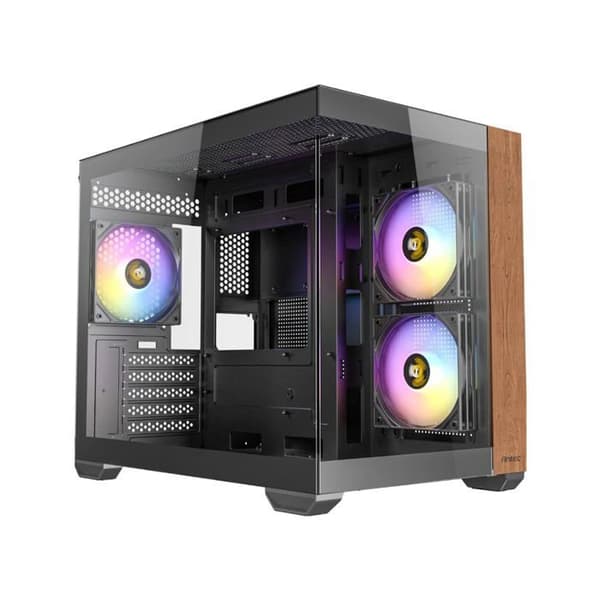 Mini Tower Chassi Micro-ATX - ANTEC - CX600M - Svart trä med RGB - USB 3.0 - USB Typ-C
