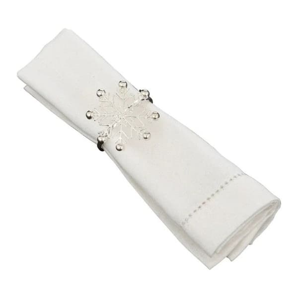 Set med 2 Servettringar "Flocon" 5cm Silver