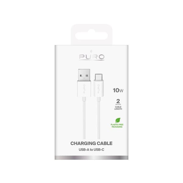 USB-A - USB-C-kabel 10 W TPE 2 m - Vit