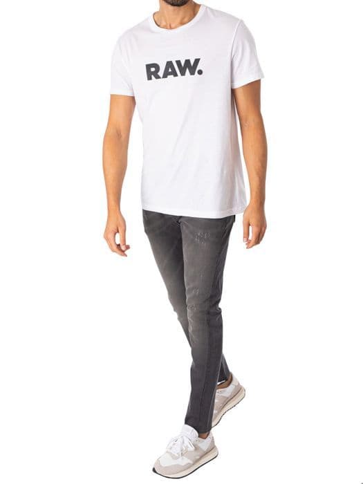 G STAR Revend Super Slim Jeans Slander Grey Superstretch Light Aged Destroy