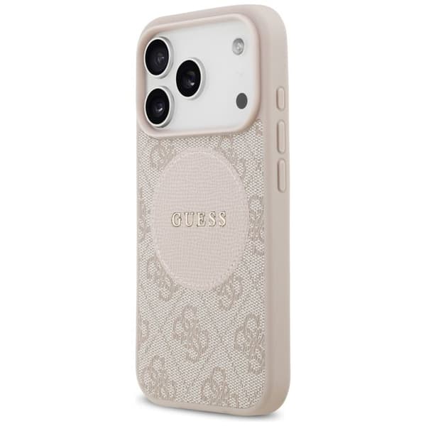 Coque Guess 4G Circle Classic Logo MagSafe för iPhone 17 Pro - Rosa