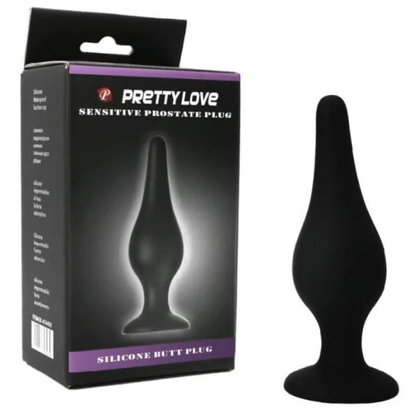 Analplugg - PRETTY LOVE - 14 cm - Silikon - Svart - Nedsänkbar