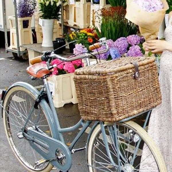 Fästen för cykelkorg - BASIL - Korgmontering - Rostfritt stål - 3-pack - För korg i rotting