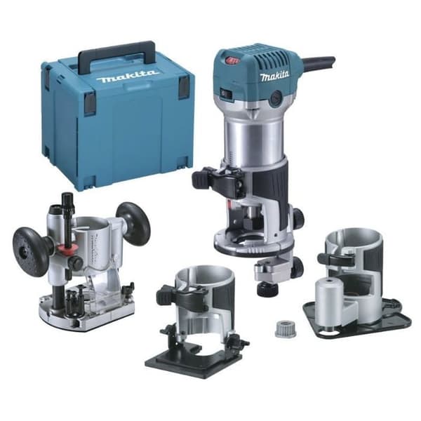 Multifunktionsfräs kit 710 W - MAKITA - med 4 baser - MakPac - RT0702CX3J
