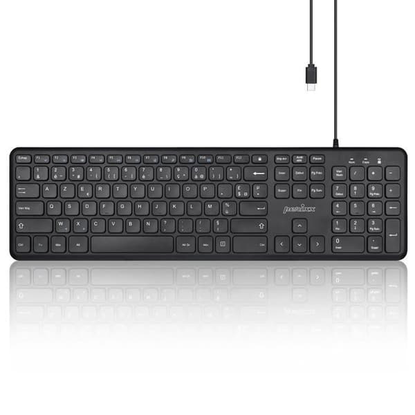 Dator tangentbord - PERIXX - 12120 - USB Typ C - Tysta tangenter - 11 genvägar