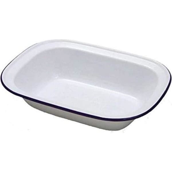 Rektangulär Platta Stål Vit 17 cm