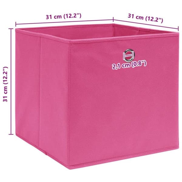 vidaXL Förvaringsboxar 4 st Rosa 32x32x32 cm Tyg