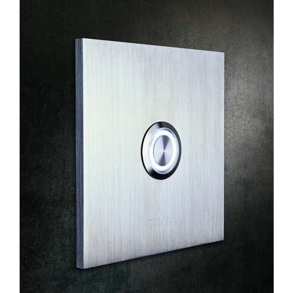 m-e modern-electronics 41012 enkel dörrklocka platta silver 8-24 V AC/DC/1 A