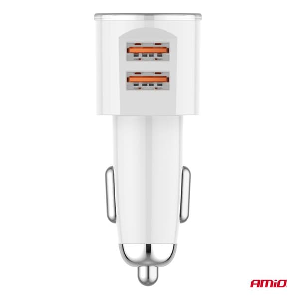 Bil laddare 2x USB-A 3,4A AMIO-03888