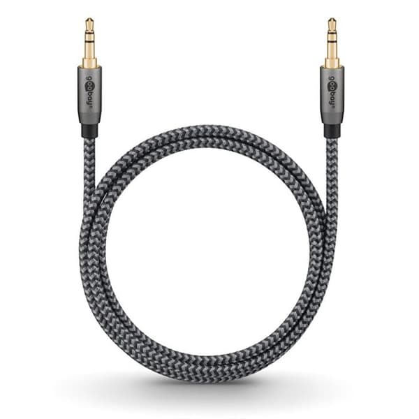 GOOBAY Ljudkabel Jack 3.5 guld nylon flätad 3m