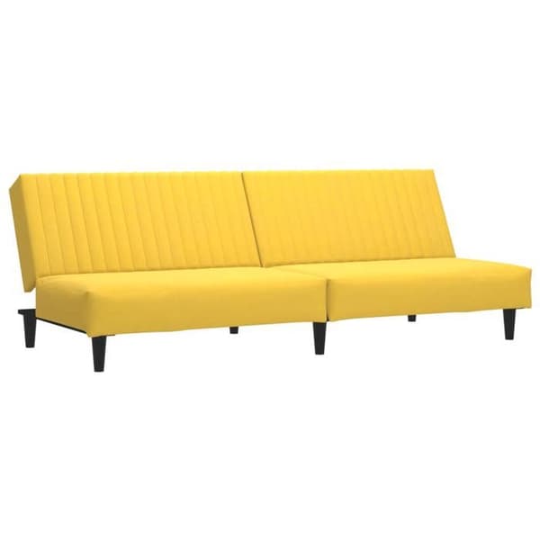 vidaXL Bäddsoffa 2 platser gul sammet 375933