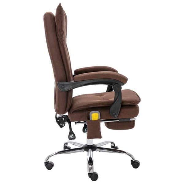 vidaXL Massagekontorsstol Brun Tyg