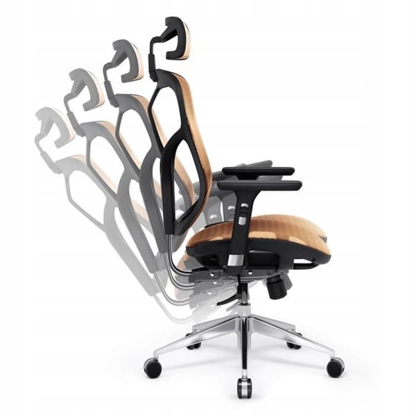 Ergonomisk stol - Diablo V-Basic - svart-orange - ventilerande nät - höj- och sänkbart