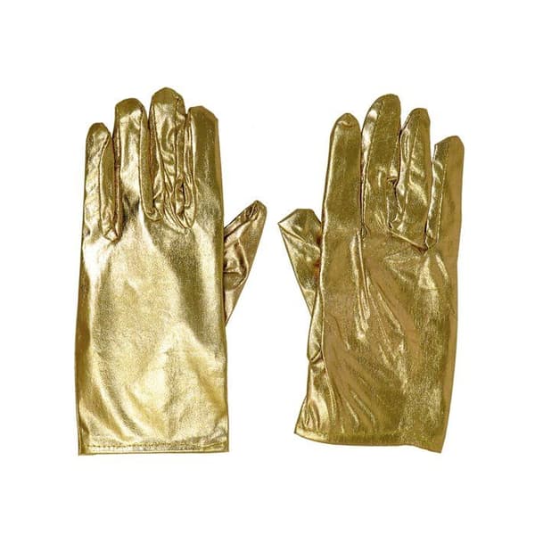 Metalliserade korta handskar guld dam
