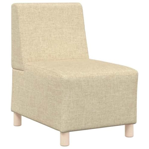 vidaXL Modulsoffa utan armstöd Kräm 55 cm Tyg 4108475