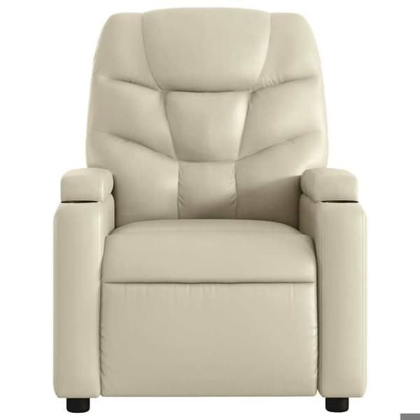 vidaXL Massagefåtölj Cream Läder 372473