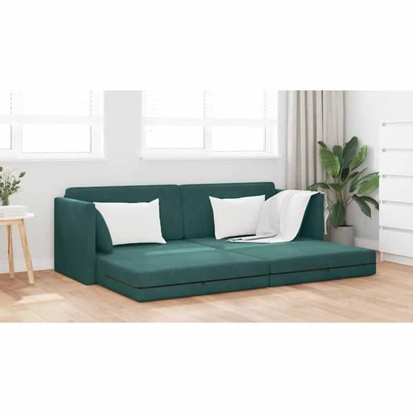 Sängsoffa på golvet Mörkgrön 213 x 76 x 77 cm Sammet