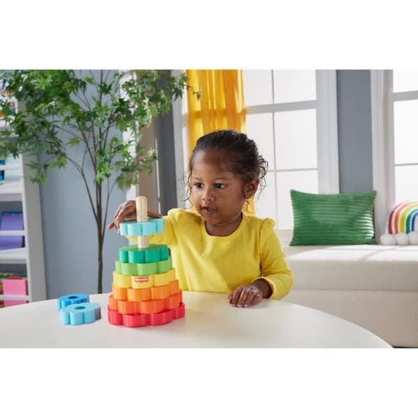 Fisher-Price-Ring Stacker med 10 träbitar HXT77