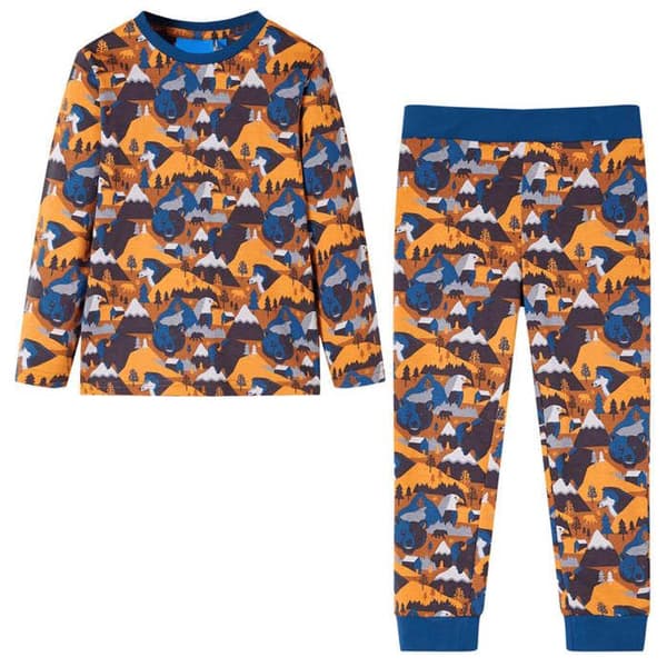 Pyjamas barn långärmad cognac 92/104/116/128/140