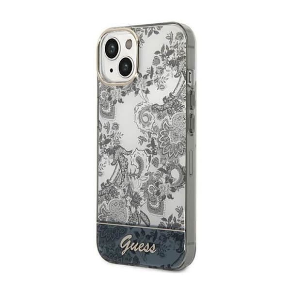 Coque - Guess - Porcelain Collection - iPhone 14 Plus - Grå - Hård - Syntetisk