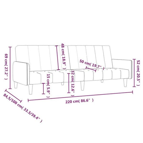 vidaXL 2-sits bäddsoffa Sammetsrosa 375778