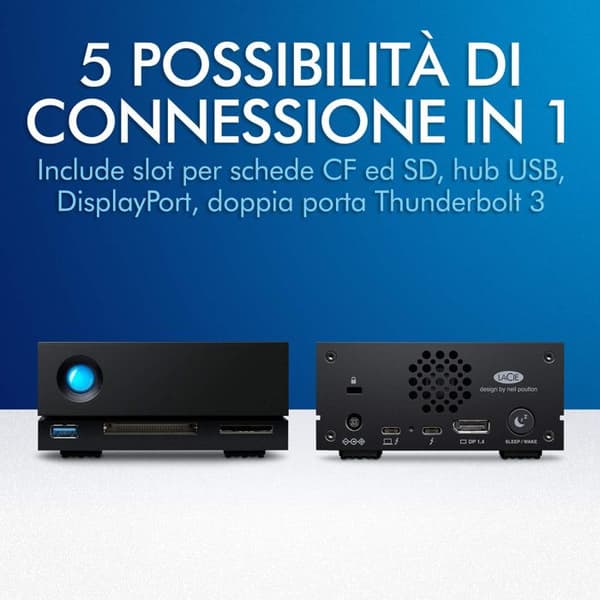 LACIE 1big Dock Thunderbolt3 extern hårddisk - 8 TB - Svart - Diskfack - USB-C - Thunderbolt 3