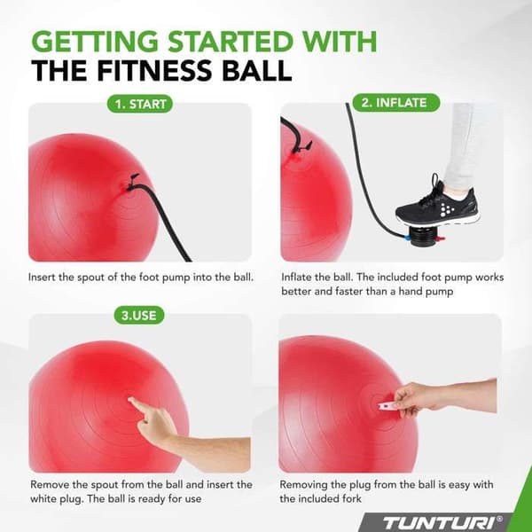 TUNTURI Gymboll - 65cm - Röd