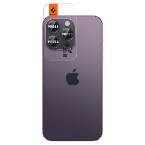 Glas för kamera - SPIGEN - EZ FIT - iPhone 14 Pro/Max - Förpackning med 2 - Svart