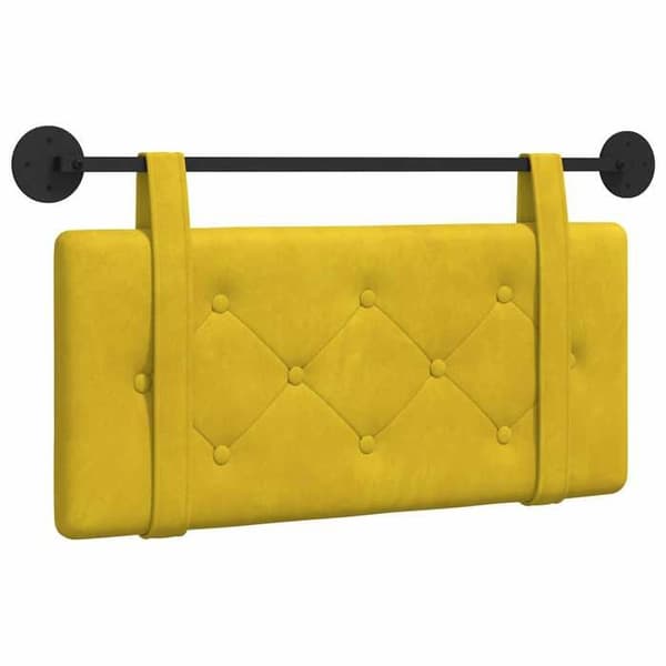 vidaXL Väggmonterad Sänggavel Gul Sammet 42031562