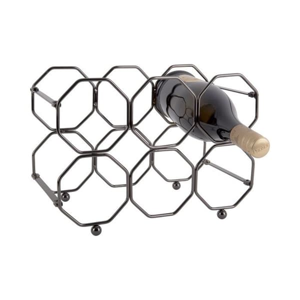 Flaskhållare - HONEYCOMB - Vertikal - Grå rökfärg - Fällbar - För 6 flaskor