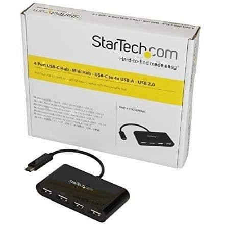 USB 2.0-hubb - STARTECH.COM - ST4200MINIC - 4 portar - USB-C till 4x USB-A - Kompakt och lätt