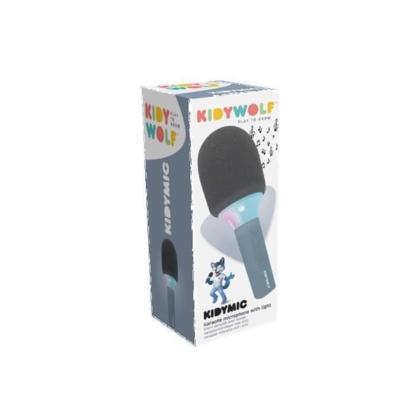 KIDYWOLF KIDYMIC Bleu – Trådlös Mikrofonkaraoke för Barn med Bluetooth, LED-ljuseffekter & Röstmodifierare - 4+