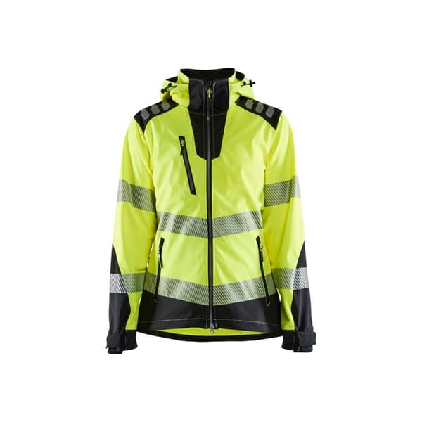 Högsynlig softshell arbetsjacka DAM BLAKLADER - Gul - Svart
