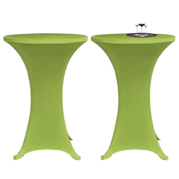 vidaXL Stretch Bordsöverdrag 2 st 80 cm Grön