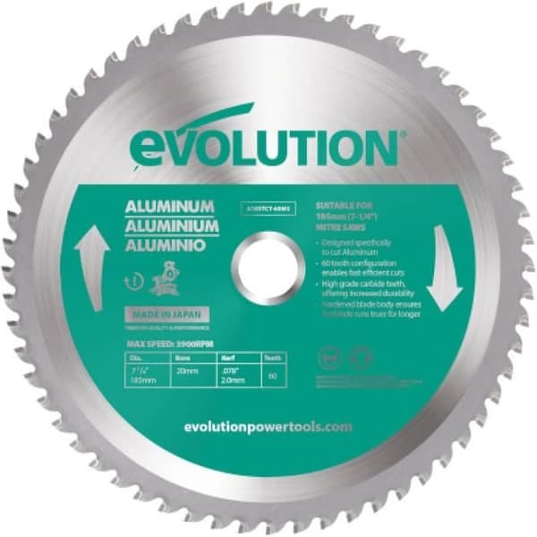 Sågblad - Evolution - A185TCT-60MS - 185mm - 60 Tänder - Invändigt hål 25,4mm
