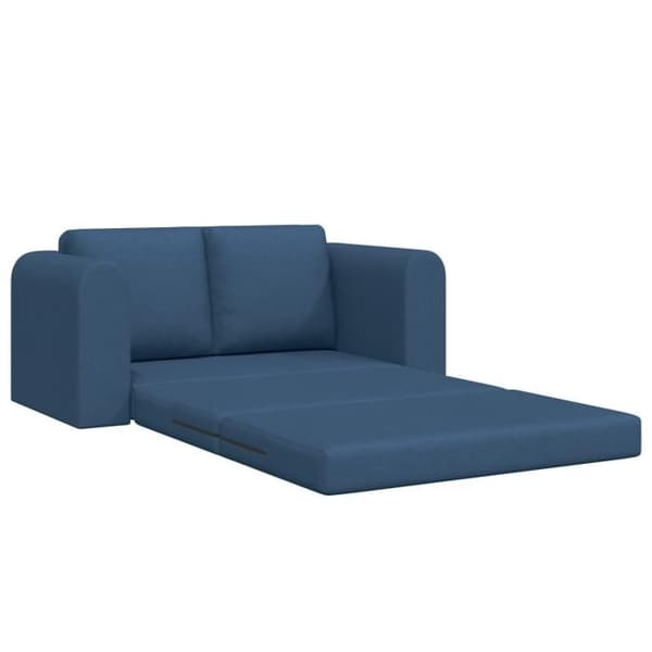 Soffa säng 2 i 1 Blå 148x71x83 cm Tyg