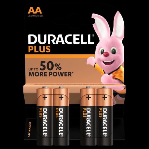 Duracell Plus AA LR6 batteri x4
