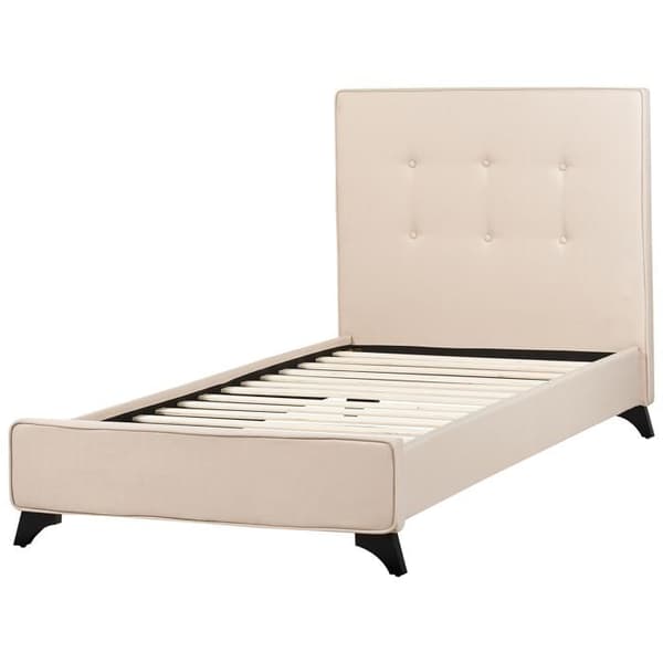 Beige tygsäng med ram 90 x 200 cm AMBASSADOR