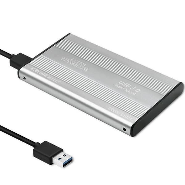 Ficklåda - Qoltec - 51871 - SSD SATA3 HDD 2,5' - USB 3.0 - Silver
