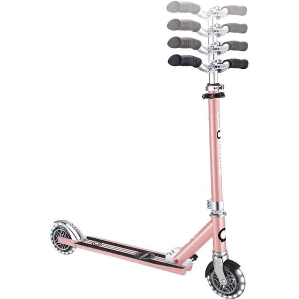 Tvåhjulig sparkcykel - GLOBBER - FLOW ELEMENT LIGHTS - Krom / Rosa