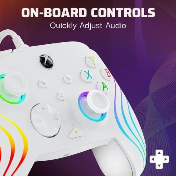 Manette trådbunden - Afterglow Wave - Nintendo Switch och Switch OLED - PDP - LED-belysning - Vit