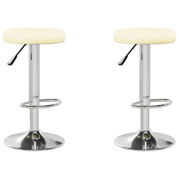 vidaXL Barstolar set om 2 crème konstläder 333101