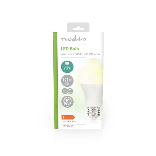 NEDIS LED-lampa 8,5W 3000K Rörelsesensor PIR
