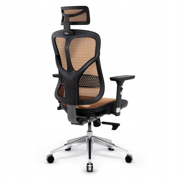 Ergonomisk stol - Diablo V-Basic - svart-orange - ventilerande nät - höj- och sänkbart