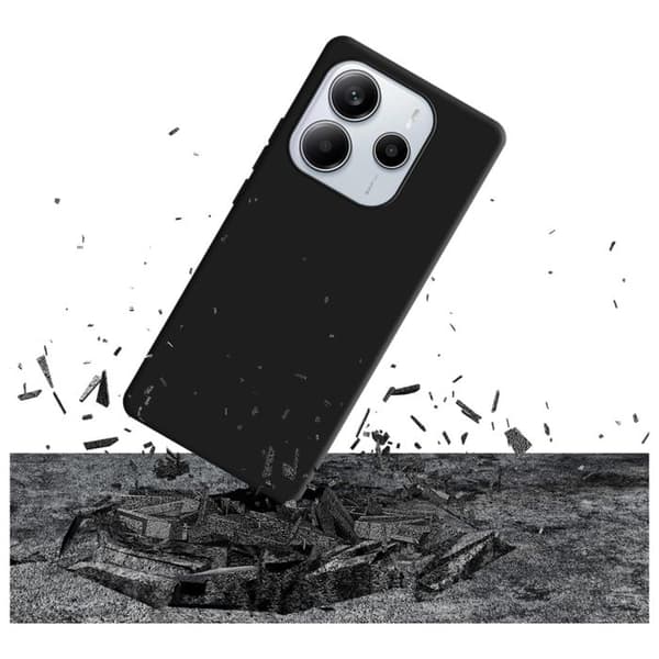 Svart silikonfodral för Xiaomi Redmi Note 14 3MK