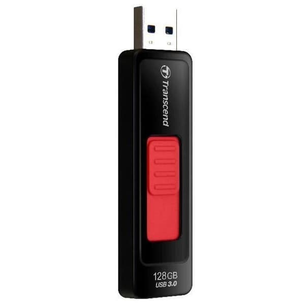 Transcend JetFlash 760 USB-minne - 128 GB - USB 3.0 - Slide - Svart, Röd