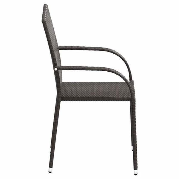 vidaXL Stapelbara utomhusstolar set om 2 Flätad plast Brun 44237