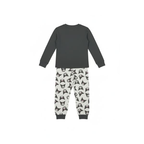 Mörkgrå pyjamas för barn – Bekväm set i bomull och polyester (6 år)