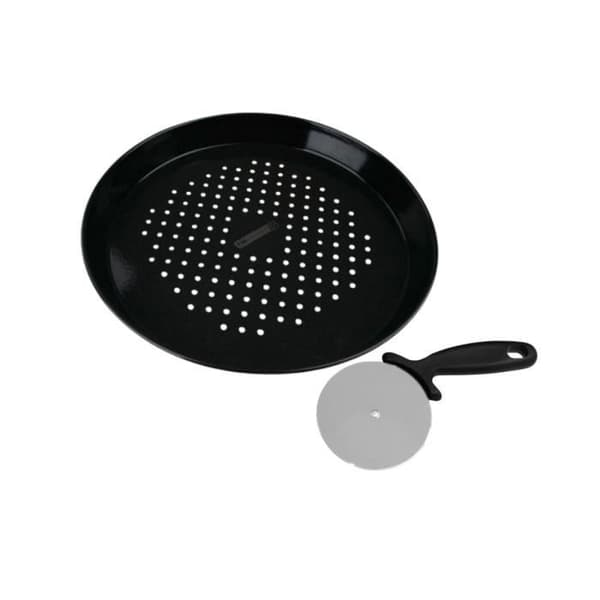 Ensemble med perforerad pizzaplåt och rullkniv - FACKELMANN PROFESIONAL - 32 cm