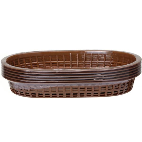 Oval brunt brödkorg, set om 6 - Hendi 426296